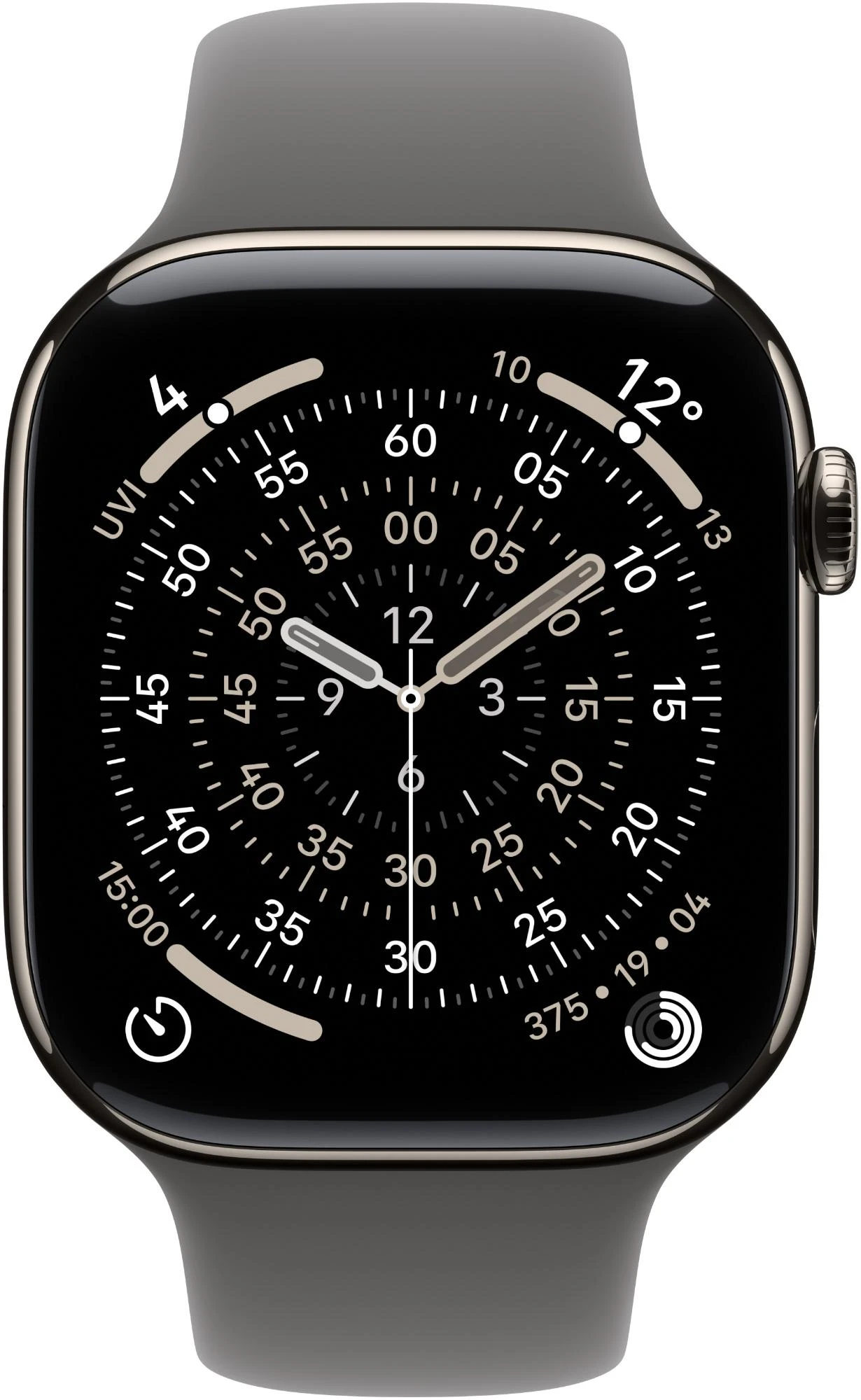 Apple Watch Series 11 Titan 42 mm GPS + Cellular (Sportarmband Steingrau M/L) Natur